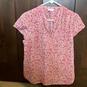J Jill cotton ditsy print blouse
